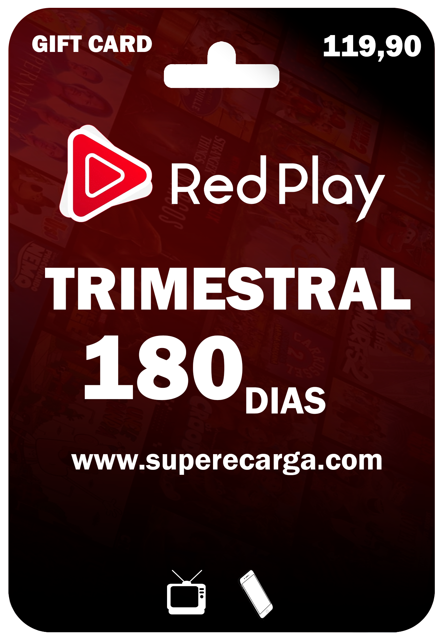 Clique para ampliar o Gift Card Gift Card do Plano Semestral RedPlay - Assinatura de 180 dias